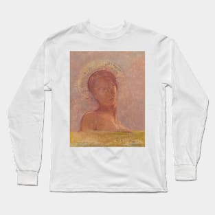 Closed Eyes by Odilon Redon Long Sleeve T-Shirt